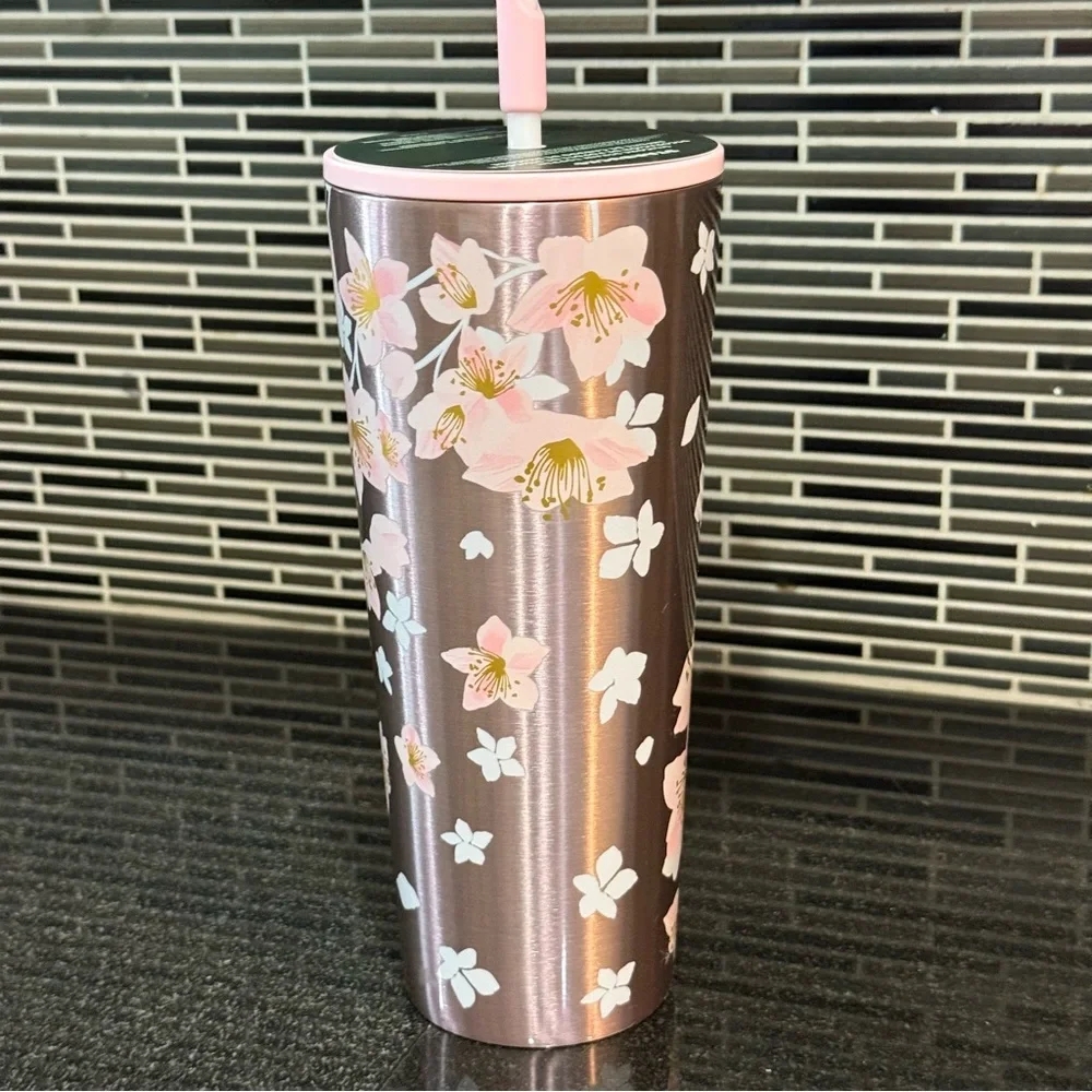 NWT Starbucks Pink Cherry Blossom Tumbler - Picture 4 of 6